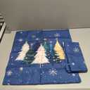 Wnoesat Blue Christmas Pillow Covers 18x18 Set of 2 Teal White Gold Xmas Tree Snowflakes Decorative Outdoor Throw Pillow Cases Winter Holiday Farmhouse Cushion Cover for Sofa Couch Patio