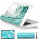 Batianda Case for MacBook Air 13 Inch M1 2020 2019 2018 Release Model A2337 A2179 A1932 with Retina & Touch ID, Pattern Clear Hard Case Shell Cover with Keyboard Cover & Screen Protector, Wave