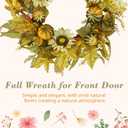 YNYLCHMX 18" Fall Wreaths for Front Door, Artificial Autumn Wreath with Sunflower Pumpkin and Berries for Home Porch Window Wall Farmhouse Decor, Indoor Outdoor, Holiday Decor