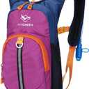 Ivygreen Kids Hydration Backpack, Hiking Backpack for Boys or Girls with 1.5L Water Bladder (Small, Purple)