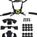 Combat Helmet Liner System Padding Kit and Chin Strap Adjustable Dial Suspension System with Bolts and Screws for Tactical Fast Mich Wendy Helmet (Black)