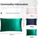 spencer & whitney Silk Pillowcase for Hair and Skin Health with Hidden Zipper 100% Mulberry Silk Bed Pillowcase Both Side 22 Momme Silk(Green)