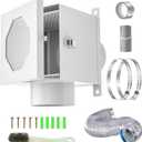 Dryer Duct Lint Trap, Metal Indoor Dryer Vent Kit- Airtight Filter Box with 4" 5FT Flexible Dryer Vent Duct Hose, Clamps & Brush for Laundry Room Exhaust Vent
