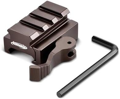 AOMEKIE QD Riser Mount 1/2" Mini Riser Mounts Adaptor with QD Lever Lock Quick Release/Detach & 3 Slots Picatinny Rails for Scope Rings Optics Sights