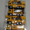 Vanvimen 4 Pcs Alloy Construction Truck Toys for 2 3 4 5 Year Old Boys, 9" Construction Vehicles with Light & Sound, Truck Toys for 1 2 3 Year Old Boys, Ideas 2 3 4 5 Year Old Boy Birthday Gifts (Yellow)