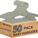 LIYUXIDONG Baby Hangers 50 pcs, 360° Swivel Hook, Adjustable Kids Hangers According to Clothing Size, Suitable for Babies and Children (Gray)
