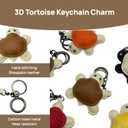 3 x 3D Tortoise Bag Charms Keychain, Handmade Sheepskin Purse Charm Ornament