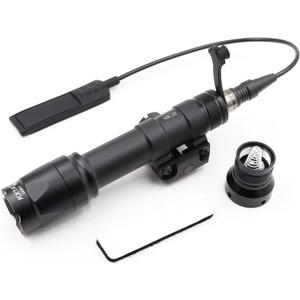 Tactical Picatinny Flashlight M600C Light LED Whitelight with Strobe Weapon Rifle Light, with Remote Pressure Switch Tactical Light 400 Lumens, Black