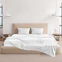 CHOEGOBEST Easy Care Luxury Microfiber Extra Soft and Cooling Bed Sheet Set with Deep Pockets (Bright White, King Set of 4)