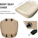 BOPUOVRE Car Seat Cover for Luxury & Comfort - PU Leather, Anti-Slip, Full Wrap Protection with Storage Pocket for Bottom Cushion - Universal Fit for 95% of Vehicles (Yellowish-White,2 Piece)