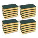 Boardwalk Medium-Duty Scrubbing Sponge, Individually Wrapped, 3.6 x 6.1, 0.75" Thick, Yellow/Green, 20/Carton