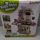 Play Kitchen Set, Kids Kitchen Playset with Realistic Sound & Light, Cooking Stove, Sink, Play Food and Accessories, 57 Pcs Kitchen Toys Gifts for Toddlers 24 35 Boys Girls (Green)