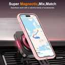 for iPhone 15 Plus Case 6.7 Inches 360Rotatable Magnetic Ring Invisible Stand,[Compatible with Mag-Safe] Military Shockproof Frosted Translucent Case,Pink