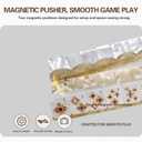 Mahjong Racks with Magnetic Pushers, 4 Pack Acrylic American Mahjong Tile Racks with Scalloped Wave Edge Pusher, 20 Inch Glossy Tile Holders for Mahjong Lovers