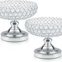 Crystal Bowl for Kitchen Counter Top/Party Table/Dining Table - Elegant Silver Gift for Her (2 PCS, Bowl Shape)