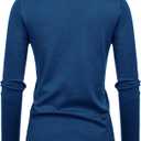 GRACE KARIN Women's High Stretchy Long Sleeve Pullover Sweater Blouse Top (Blue, S)