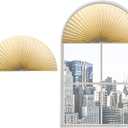 Jlong Arch Half Circle Window Shades Pleated Paper Blinds 48" W x 24" H