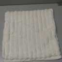 16x16 Throw Pillow Covers Set of 2, Decorative Faux Fur Covers for Bed, Couch Soft Fluffy Pillow Cover with Velvet Back for Living Room, Neutral Home Décor Accent for Sofa - Cream White