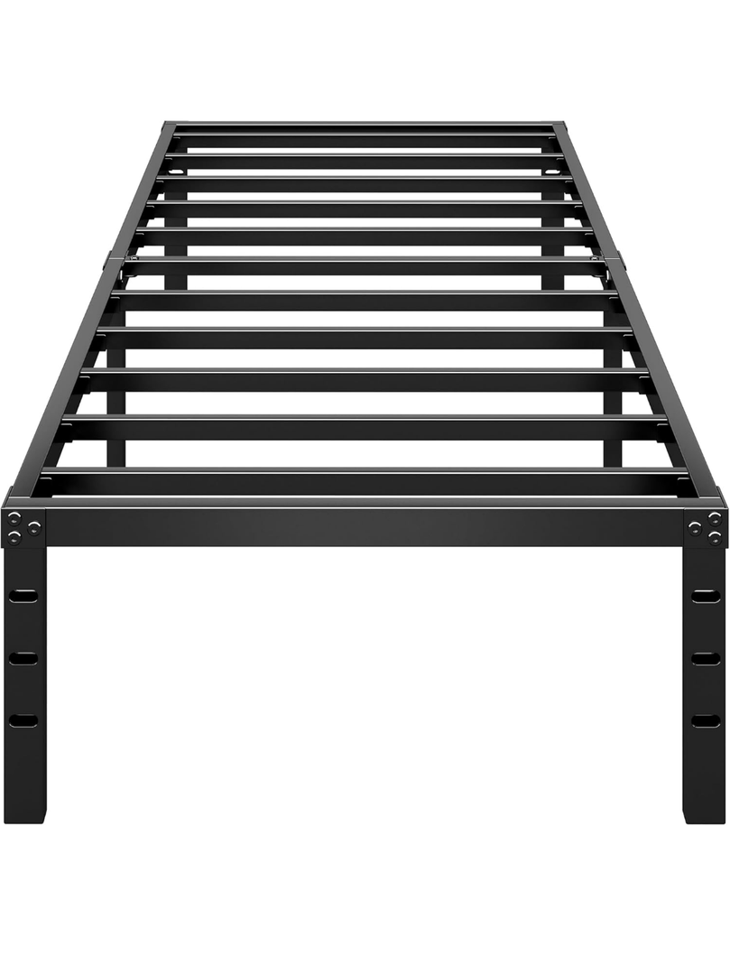 Metal Platform Bed Frame 14 Inch Tall,No Box Spring Needed,Twin Size Bed with Heavy Duty Strong Support Slats,Easy to Assemble,Black