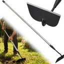 Garden Hoe for Weeding, Heavy Duty Draw Hoe Garden Tool for Plowing,Cultivating,Trenching, Ridging,Tilling Loosening Soil,Scraping Weeder with 60 Handle for Stand Gardening, Reduce Back Strain (66")
