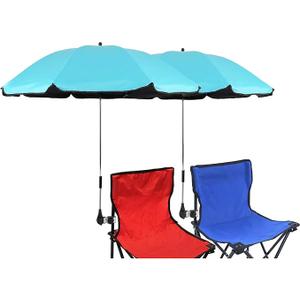 1 Pack Classic 46 Inch D-Blue Portable Umbrellas with Universal Clamp for Patio, Beach, Wheelchair, Golf Carts (Excluding chairs) 