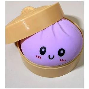 Dumpling Squishies Mystery Box, Giant Dumpling Squishy Stress Relief Desk Fidget, Jumbo Soft Squeeze Decompression with Steamer Box for Office, Home Desk Decor, Easter Basket Stuffers(Purple)