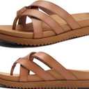 KuaiLu Womens Dressy Orthotic Flip Flops Ladies Yoga Memory Foam Summer Pool Beach Slip on Plantar Fasciitis Arch Support Khaki 9.5