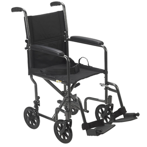 Drive Medical TR39E-SV Transport Wheelchair, Swing-Away Footrest, Silver