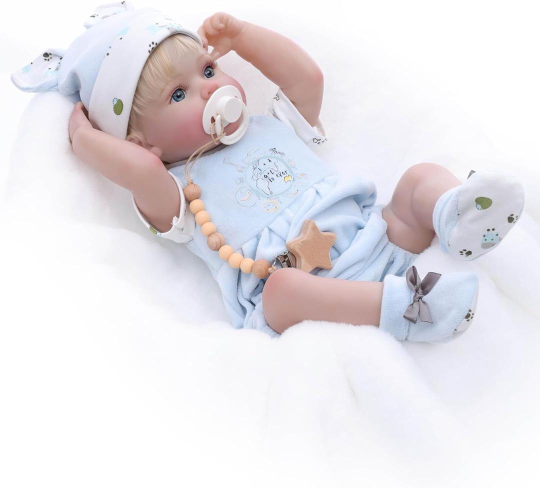 20inch Large Realistic Reborn Baby Doll Hand-Rooted Hair Lifelike Baby Dolls with Accessories for 3+ Year Old Girls Gifts, Pretend Play, Collection (Hbl20047 (Boy))