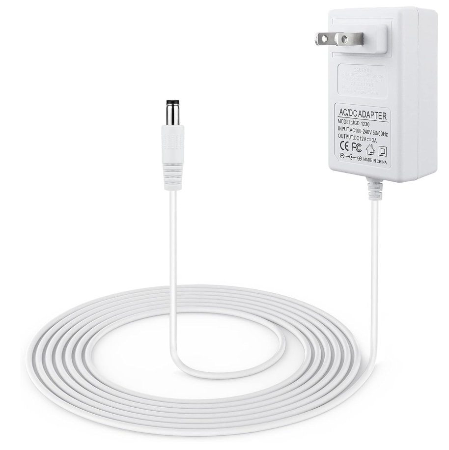YEAOI 10 ft Power Cord for 4moms mamaRoo 4, 12V 3A Charger for RockaRoo Baby Swing, AC Adapter, White