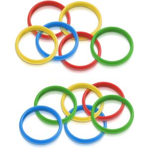 Gamie Carnival Cane Rack Rings - Set of 12 - Colored Hoops for Ring Toss Games and More - Durable Plastic - Carnival Supplies for Party Activities, Outdoor and Indoor Fun