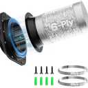Hon&Guan Magnetic Dryer Vent Coupling Connector Kit DV180 Upgraded Inner Ring Design, 6-Ply 4" x 3ft Aluminum Foil Dryer Vent Hose for Tight Space, 2 Clamps (Black)