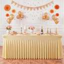2 Packs Dark Champagne Spandex Tableclothes for 6 Foot Rectangle Tables, Wrinkle Free 6ft Fitted Table Cover Stretch Table Cloth Desk Skirt for Weddings Baby Shower Birthday Party Banquet Decorations