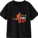 Toddler Football Shirt Boys Girls Game Day T-Shirt Kids Baseball Tee Cute Cotton Clothes Short Sleeve Tops 2T-8 Years