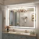 55x40 inch Large LED Mirror for Bathroom, Lighted Vanity Mirror for Wall, Dimmable, Anti-Fog, Shatter-Proof, ETL Listed (Front Lights + Backlit)