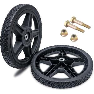 ASDFGHT 14 Inch Lawn Mower Wheels (2-pack) Fits Most Standard push Lawn Mowers, Inner and outer bearing structure - Includes Bolts, Nuts