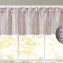 GOHD Country Road Boho Straight Valanc Farmhouse Linen Kitchen Curtain Valance Vintage Chic Textured Tassel Valances (Straight Valance,Taupe) (54"W x 15"L (Pack of 1))