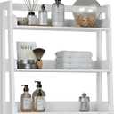 UTEX Bathroom Wall Shelf, Over Toilet Storage Shelf Organizer, 3-Tier Wall Mount Shelf Rack with Hook, White