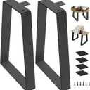 19 '' Trapezoid Metal Table Legs, Heavy Duty Replacement Furniture Feets for DIY Coffee Tables, Modern Desks, Night Stands, Bench, Sofa, Dining Desk Legs Set of 2(Bear Up to 400lb)