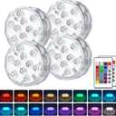 Pool Lights with Remote Control, 16 Color Changing Battery Operated Lights, Hot Tub Lights for Pond Bathtub Halloween Pumpkin Decor 4 Pack