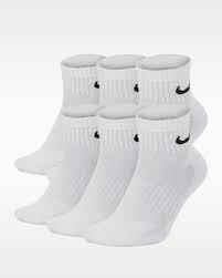 Nike Unisex Everyday Cushioned Training Ankle Socks (6 Pairs), White/Black, Medium