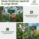 Kingsyard Upgraded Metal Squirrel Proof Caged Bird Feeder for Outdoor Hanging, 4 LBS Large Capacity Tube Bird Feeder with 4 Feeding Ports & Perches, Weatherproof Seed Tray, Green