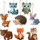 Tegeme 8 Pieces Woodland Animals Ornaments My Forest Friends Felt Animal Hanging Ornament Craft Set Cute Fall Christmas Tree Decor for Backpack Winter Birthday Party Supplies