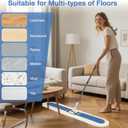 48" Commercial Industrial Dust Mop for Floor Cleaning, Large Floor Dust Broom with Washable Mops Pads, Wet Dry Duster Mops for Hardwood Floors,Marble, Laminate, Tile, Concrete, Garage,Blue