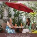 6 Ft Outdoor Patio Umbrella, Easy Open/Close Crank and Push Button Tilt Adjustment - Wine Red Burgundy Market Umbrellas