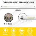 Konideke T8 Fluorescent Bulbs 4 Foot, 25 Pack, 48 Inch 32 Watt,F32T8/865