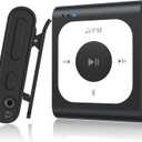 AGPTEK 64GB Clip MP3 Player with Bluetooth, A53PL Portable Music Player with FM Radio, Shuffle, No Phone Needed, for Sports(Black)