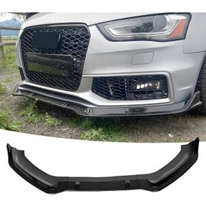 Front Bumper Lip Splitter Spoiler Fit for Audi S5/ A5 S-Line/ A5 B8 B8.5 2008-2017 + S4/ A4 S-Line/ A4 B8 B8.5 2008-2016, 3pcs Accessories Air Chin Body Kit (Gloss Black)