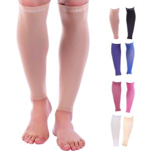 Doc Miller Compression Calf Sleeve for Men & Women, Premium Medical Grade, 15-20mmHg Graduated Support for Running, Calf Tear, Shin Splints, Knee High, Calf Sleeves, 1 Pair (Medium, Skin/Nude)