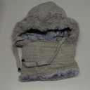 3 in 1 Beanie Hat for Women, 3 in 1 Beanie Hat with Scarf and Mask Fleece Balaclava Windproof Warm Commute Hike Ski Face Mask (One Size, Gray)